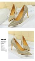 9219-A22K Zapatos planos de banquete sexis con diamantes de agua puntiagudos para boda a la moda, tacones altos de aguja de verano - details 3