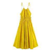 BUNO-diseño de estilo de vacaciones, vestido tipo chaleco atado con cuello, novedad de verano 2025, falda larga acampanada con cintura ajustada y adelgazante - details 2