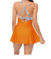 Nueva bolsa suave de una sola pieza traje de baño cruzado correa trasera bikini falda ajustada - details 11