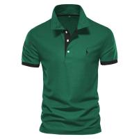 Polo popular bordado de ciervos para hombres Camiseta de manga corta con cuello de solapa de malla para hombres - details 8