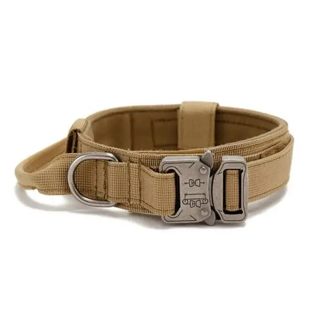 Collar táctico militar para perros Duable, accesorio para pastor alemán, mediano y grande, para entrenamiento a pie, con mango de control - 1