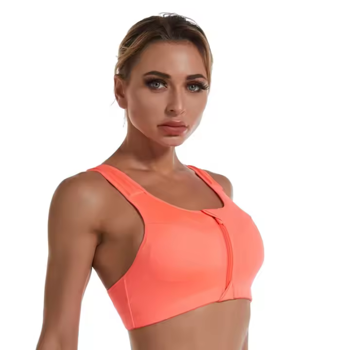 Sujetador deportivo para mujer con cremallera frontal, gimnasio, trotar, chaleco a prueba de golpes, sujetadores deportivos para mujer - 1