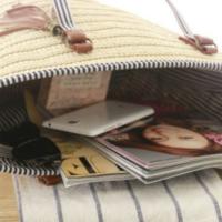 Nuevo 2025 simple cuerda de papel bolsa tejida de moda con flecos colgante bolsa tejida de papel bolsa de playa para mujer - details 4