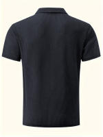 Nuevo Camiseta de manga corta de seda de hielo de malla de alta gama Paul, camiseta para hombre con cuello, color sólido de verano - details 8