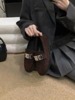 Mocasines perezosos con bloqueo de metal de un pedal, nuevos zapatos de cuero pequeños con plataforma de cabeza redonda de estilo británico - details 22