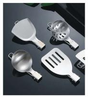 Utensilios de cocina portátiles para picnic de acero inoxidable 304, sartenes, ollas, villas plegables para acampar al aire libre - details 11