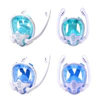 Máscara De Snorkel Total Facial Visión Panorámica De 180° Silicona Top Seco Gafas De Natación Y Nado Con 2 Snorkels Antiniebla Anti-Rociador - details 12