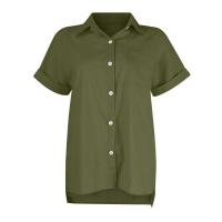 Camisa Simple y a la Moda para Mujer Algodón y Lino Informales, Clásicas con Manga Corta y Borlas - details 60