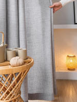Nuevas Cortinas De Ventana Gris Sólido Algodón Voile Lino Sensación Rustica Semi Transparentes Para Dormitorio Sala De Estar Hotel - details 8