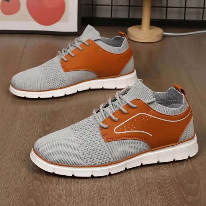 Primavera de gran tamaño ligero de suela gruesa que absorbe los golpes transpirable deportes y ocio zapatos de los hombres zapatos de malla. - 1