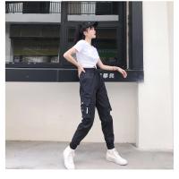 Ropa informal de cintura alta con bolsillo grande para mujer, pantalones tácticos sueltos, pantalones para correr de Hip Hop a la moda para mujer - details 1