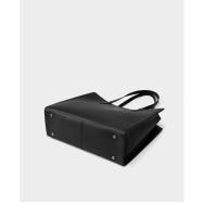 Nueva Bolsa Tote de Nicho para Mujeres de Cuero Genuino de Gran Capacidad, Maletín para Laptop, Bolsa de Viaje de Cuero de Vaca Negro - details 27