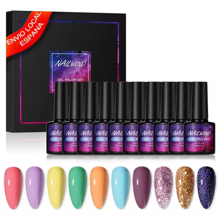 NAILWIND-Juego de esmaltes en Gel para uñas, barniz semipermanente UV Led, para decoración de uñas, 10 piezas - 1