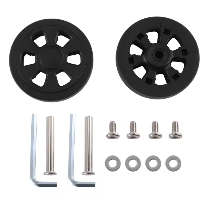 Ruedas de equipaje de 60mm x 12mm, recambio resistente al desgaste, protección del medio ambiente, PU, negro, par - 1