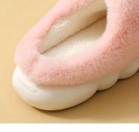Divertido patente jugable lindo conejo señora 4 cm plataforma invierno cálido zapatos para el hogar zapatillas suaves de felpa para caminar - details 3