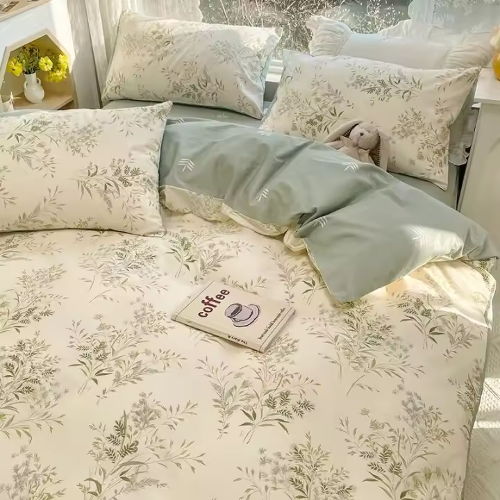 Juego de Rieves Florales Tamaño Cama Doble y Rey Rieves de Lino Ropa de Cama para Niños y Niñas - 1