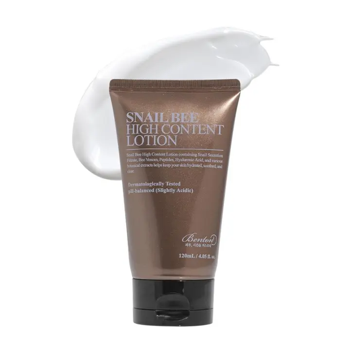BENTON Loción de alto contenido 120 ml (4,05 fl oz.) - Mucina de caracol con veneno de abeja |   Hidratante Hidratante Facial Korean Care Para Seco - 1
