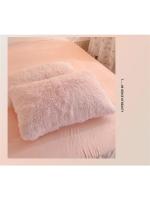 Conjunto de Cama de Terciopelo de Mink de Lujo para Otoño-Invierno Funda de Edredón de Reina, Sábanas, Almohadas Rosa de Alta Calidad - details 15
