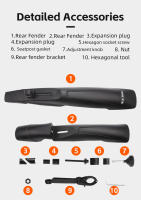 WEST BIKING-guardabarros para bicicleta de montaña, guardabarros ancho de liberación rápida para rueda de 26 a 29 pulgadas, Protector para ciclismo, accesorios para bicicleta - details 7