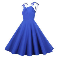 Strapless women summer solid slim a-line midi party dress - details 10