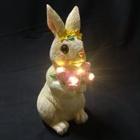 Estatuas Conejos para Jardín con Luz Solar LED, Decoración Exterior para Terraza/Césped/Balcón, Incluye Suculentas Artificiales, Autonomía 6 Horas, Regalo Original para Madres/San Valentín/Navidad - details 0