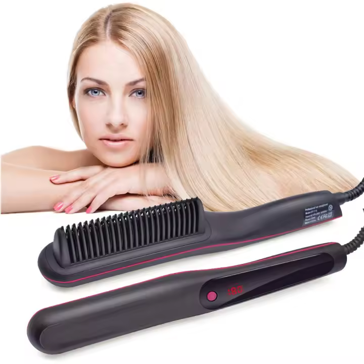 Alisa Multifuncional para Aliserar el Cabello Cepillo de Alisado Calentable de Cerámica con Anti-Escaldado Calentamiento Rápido Belleza Herramientas y Accesorios - 1