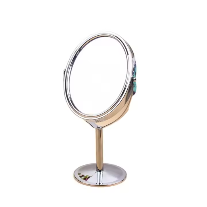 360 °   Espejo de tocador giratorio de doble cara, espejo de maquillaje nórdico con aumento ovalado 1:2, sin rincones muertos, Simple - 1