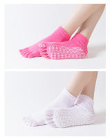 Calcetines de Yoga antideslizantes para mujer, medias de cinco dedos, sin espalda, algodón, silicona, 5 dedos, Ballet, gimnasio, Invierno - details 8