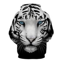 Sudadera con capucha informal para hombres y niños, con impresión digital 3D de tigre arcoíris, nueva - details 9