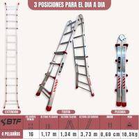 Escalera Telescópica Premium hasta 12 Peldaños |   Escaleras Plegables Aluminio |   Escalera Extensible 5 Metros y 150kg |   Escalera Multiposición |   Escada Certificación EN131 - details 10