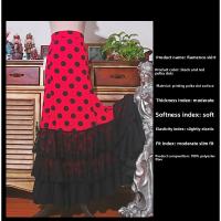 Flamenco Flamengo baile nueva falda estampada punto ondulado de una capa con volantes - details 2