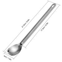 Spork - Vajilla de titanio para exteriores con mango largo, equipo de mochila, picnic, camping - details 6