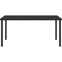 Mesa de Jardín Negra 160x80x73 cm Vidrio Templado - details 5