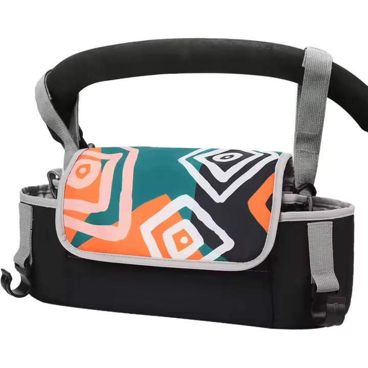Bolso de bebé con Ganchos, Bolsa organizadora con Compartimento para Toallitas, Bolso universal para Cochecito con P - 1