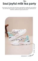 Zapatillas de deporte de suela gruesa para mujer, zapatos informales de malla transpirable con cierre de cordones, versátiles para temporada de otoño, 2025 - details 1