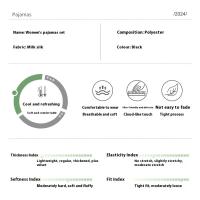 Traje de pijama de estilo navideño, pantalones de manga larga de seda de leche, pijamas negros de estilo europeo y americano para niñas, traje para el hogar - details 5
