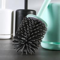 WIKHOSTAR-escobilla de silicona para inodoro, cepillo de limpieza de secado rápido, cepillo para huecos de montaje en pared con herramienta de soporte, accesorios de baño - details 2