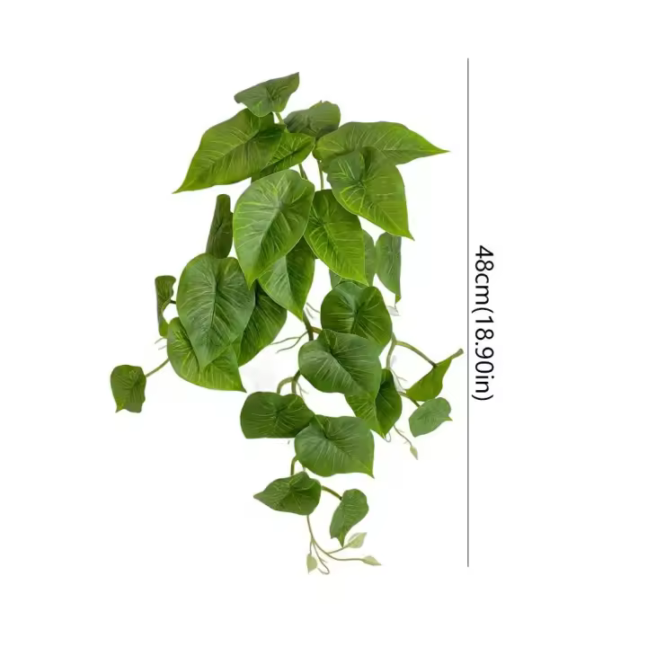 Planta verde Artificial, hojas de plantas verdes, simulación de plástico de tacto Real, planta Epipremnum, plantas colgantes falsas hechas a mano realistas - 1