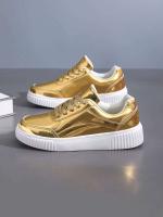 Zapatillas deportivas de moda para otoño 2024, zapatos planos informales transpirables y ligeros para exteriores con lentejuelas de suela gruesa para parejas - details 6