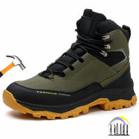 Zapatos de Seguridad para Hombres Impermeables, Altas, Resistentes al Desgaste, Forro de Cuero, Suela de Goma Sintética - details 0