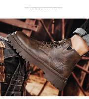 Botas de Motocicleta Bajo Capas para Hombres 2025 Zapatos de Trabajo de Cuero Cálido y Antideslizante Impermeable con Estilo Moderno - details 15