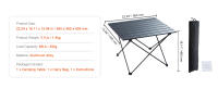 Mesa de camping plegable SucceBuy: liviana y portátil para exteriores. Aleación de aluminio, ultracompacta con bolsa de transporte - details 5