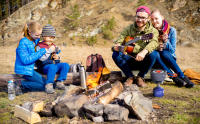 Hornillo Camping Gas, Estufa de Camping, Estufa Exterior del Quemador portátil Plegable Mini Acampar del Horno Cabeza Juego de Utensilios para la Comida campestre de Plata Que acampa (Gas no incluido) - details 0