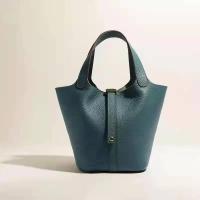 Bolso de mano a la moda para mujer, bolso Togo de gran capacidad, capa de cabeza de cuero de vaca, forma de cubo de agua, mochila de lujo de alta gama, novedad de 2024 - details 4