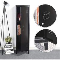Archivador Estilo Industrial Armario de Almacenamiento con Llave Muebles de Oficina Negro - details 4