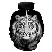 Sudadera con capucha informal para hombres y niños, con impresión digital 3D de tigre arcoíris, nueva - details 14