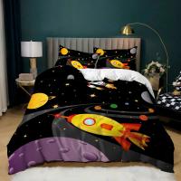 Juego de Ropa de Cama Espacial para Niños con Cubierta de Edredón de Estrellas de Universo Azul Tamaño Completo/Queen/King para Niños Niñas Adolescentes - details 7