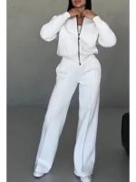 2025 Conjunto de dos piezas de primavera y otoño para mujer Chaqueta holgada informal con cremallera Moda versátil - details 3