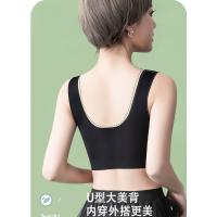 Sujetador De Deporte Para Mujer Talla Grande En Lentejuelas Sin Costuras Transversales Sin Aros Top Sin Apoyo Wireless - details 5
