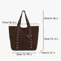 Bolso de mano con remaches para mujer, bolsa de hombro con diseño de nicho, a la moda, para otoño e invierno, 2024 - details 1